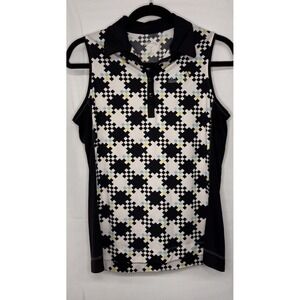 Callaway Palm Valley Golf Club Sleeveless Polo Women's Medium Geometric Print
